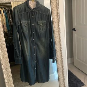 Cowgirl Justice denim dress. Size small. Worn once then dry cleaned. Looks new